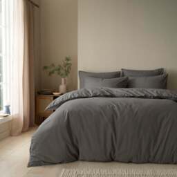 Soft Washed Cotton Duvet Cover & Pillowcase Set - thumbnail 1