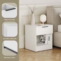 Hayes Set of 2 1 Drawer Bedside Tables - thumbnail 3