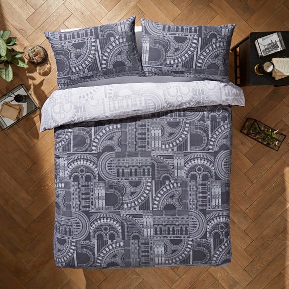 Waterhouse Charcoal Duvet Cover and Pillowcase Set - image 1