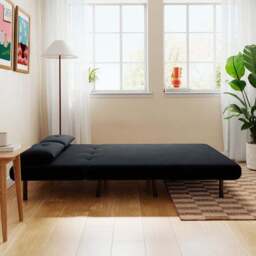 Phoebe Velvet Small Double 2 Seater Sofa Bed - thumbnail 3