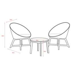 Chedworth Curved 2 Seater Bistro Set - thumbnail 3