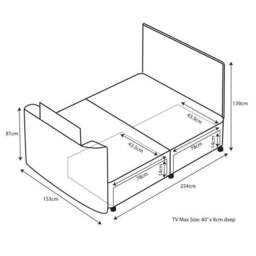 Sweet Dreams Venice Vertical Pleated TV Bed - thumbnail 2