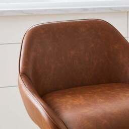 Radleigh Bar Stool, Faux Leather Tan - thumbnail 3