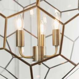 Vogue Hillier 3 Light Hexagon Pendant Light - thumbnail 5