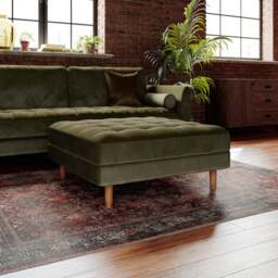 Max Velvet Square Storage Footstool - thumbnail 1
