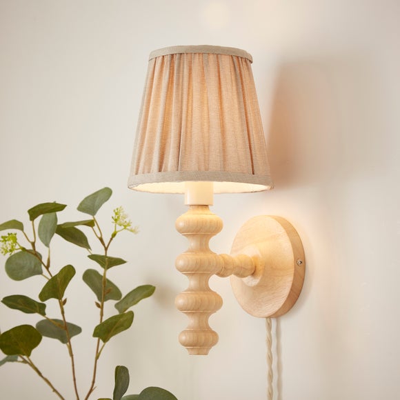 Bobby Pleated Paint Your Own Plug In Wall Light - image 1