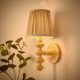 Bobby Pleated Paint Your Own Plug In Wall Light - thumbnail 2