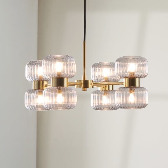 Riley Ribbed 8 Light Adjustable Ceiling Light - image 1