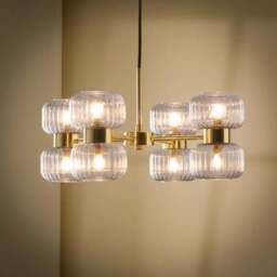 Riley Ribbed 8 Light Adjustable Ceiling Light - thumbnail 2