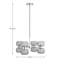 Riley Ribbed 8 Light Adjustable Ceiling Light - thumbnail 6