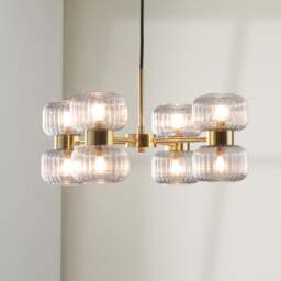 Riley Ribbed 8 Light Adjustable Ceiling Light - thumbnail 1