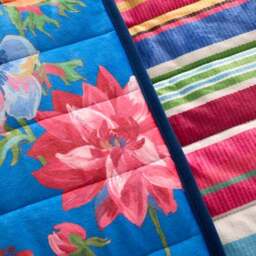 Sophie Robinson Darling Floral Reversible Stripe Bedspread - thumbnail 2