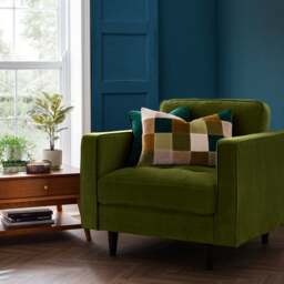 Clara Patchwork Velvet Rectangle Cushion - thumbnail 1