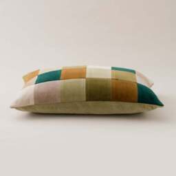 Clara Patchwork Velvet Rectangle Cushion - thumbnail 4