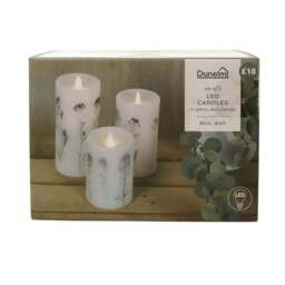 Set of 3 Lavender Inclusion LED Candles - thumbnail 4