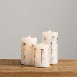 Set of 3 Lavender Inclusion LED Candles - thumbnail 1