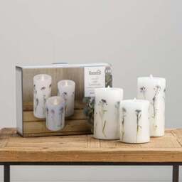 Set of 3 Lavender Inclusion LED Candles - thumbnail 2
