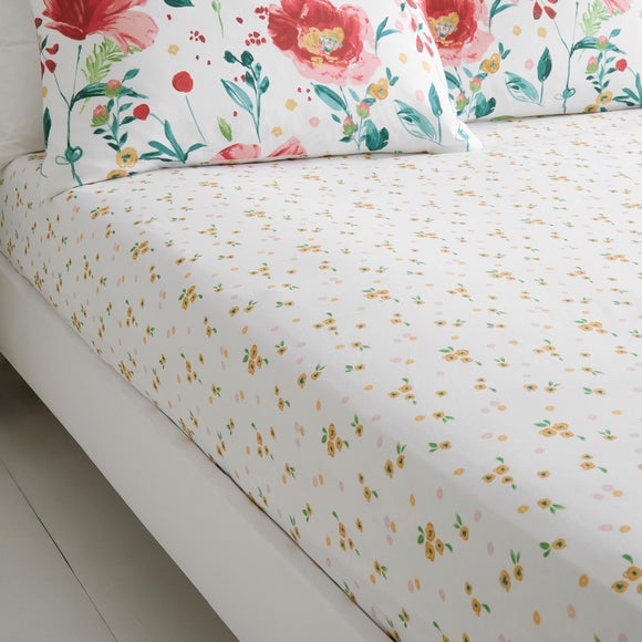 Dreams N Drapes Abstract Poppy Polycotton Fitted Sheet - image 1