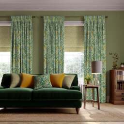 William Morris At Home Woodland Weeds Evergreen Cotton Made to Measure Curtains - thumbnail 2