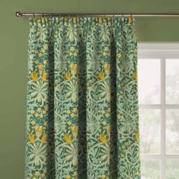 William Morris At Home Woodland Weeds Evergreen Cotton Made to Measure Curtains - thumbnail 4