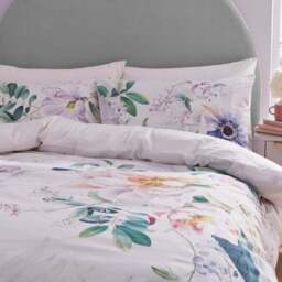 Tansy Floral 100% Cotton Sateen Duvet Cover & Pillowcase Set - thumbnail 2