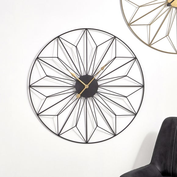 Black and Gold Geo Wall Clock - image 1