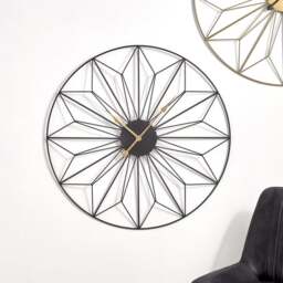 Black and Gold Geo Wall Clock - thumbnail 1