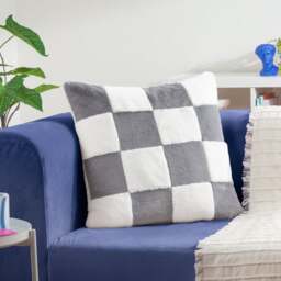 Heya Home Cozee Check Square Cushion - thumbnail 1