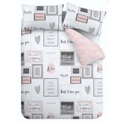 Catherine Lansfield Blush Sleep Dreams Duvet Cover and Pillowcase Set - thumbnail 5