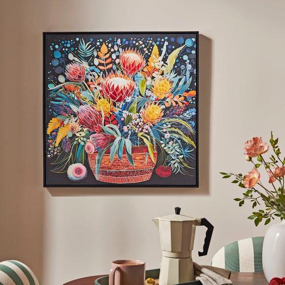 Midnight Flowers Hand Finished Framed Canvas - image 1