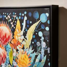Midnight Flowers Hand Finished Framed Canvas - thumbnail 2