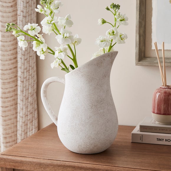 Concrete Effect Stoneware Jug Vase - image 1
