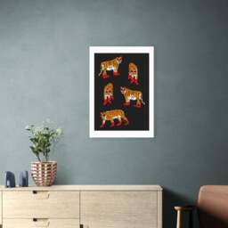 East End Prints Tigers In Red Boots Print by Tartagain - thumbnail 1