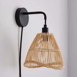 Elements Jaula Rattan Plug In Wall Light - thumbnail 2