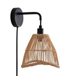 Elements Jaula Rattan Plug In Wall Light - thumbnail 5