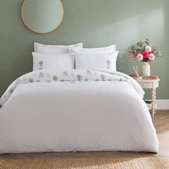 Somerset Embroidered Microfibre Duvet Cover & Pillowcase Set - image 1