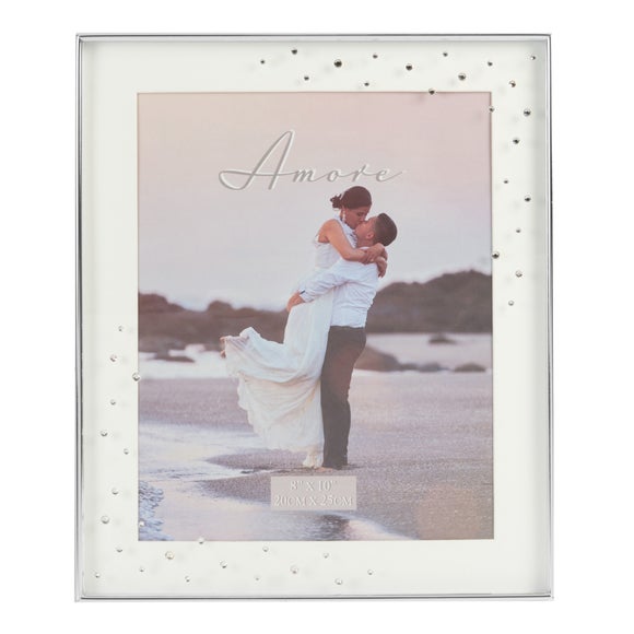 Amore Silver Plated Crystal Box Photo Frame - image 1