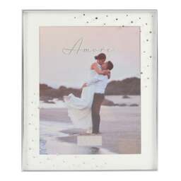 Amore Silver Plated Crystal Box Photo Frame