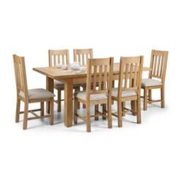 Astoria 4-6 Seater Rectangular Extendable Dining Table with 6 Hereford Chairs, Solid Oak - thumbnail 3