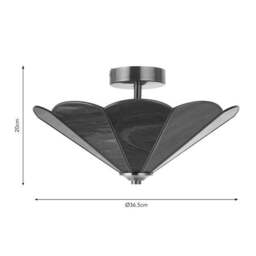 Colette Mid Century 2 Light Flush Ceiling Light - thumbnail 6