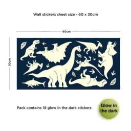 Glow in the Dark Dino Small Wall Sticker - thumbnail 4