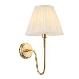 Vogue Roa Art Deco Wall Light with Cream Carlo Pleated Lamp Shade - thumbnail 4