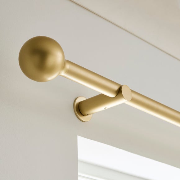 Contemporary Ball Fixed Metal Curtain Pole with Rings - image 1