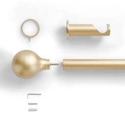 Contemporary Ball Fixed Metal Curtain Pole with Rings - thumbnail 2