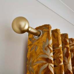 Contemporary Ball Fixed Metal Curtain Pole with Rings - thumbnail 4