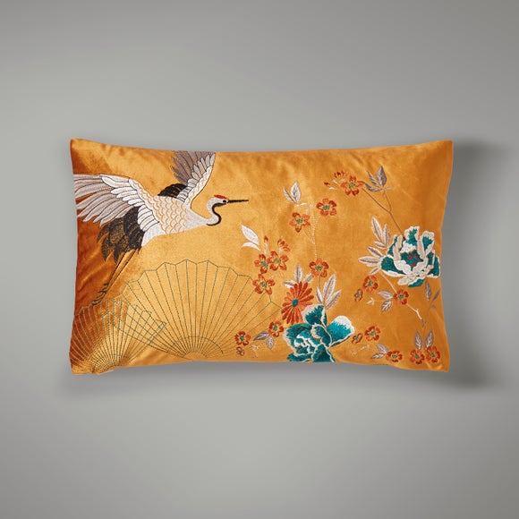 Embroidered Crane Cushion - image 1