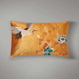 Embroidered Crane Cushion - thumbnail 1