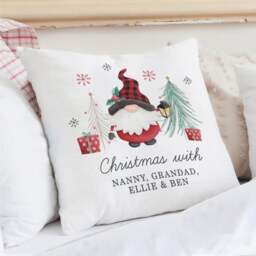 Personalised Gnome Christmas Cushion - thumbnail 1