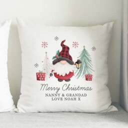 Personalised Gnome Christmas Cushion - thumbnail 3