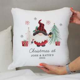 Personalised Gnome Christmas Cushion - thumbnail 2